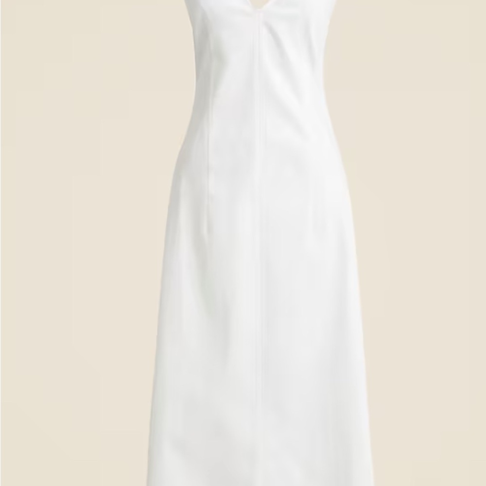Corset midi dress in stretch twill